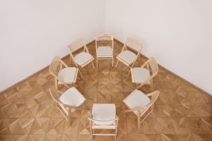 circle of chairs for group sessions